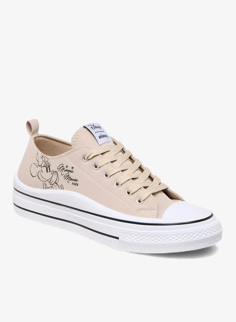 ديزني حذاء رياضي نسائي بطبعة ميني ماوس مع إغلاق برباط